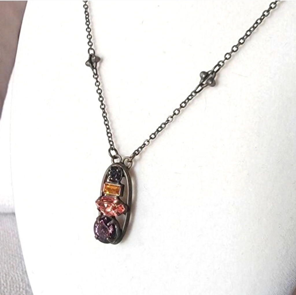 Sorrelli Amber And Bronze Necklace With Elegant Pendant 115$